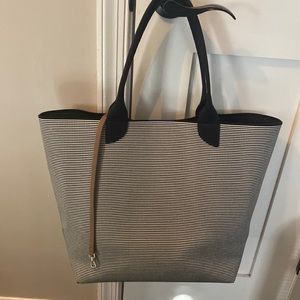 Rothy’s black and white stripe lightweight  tote in great condition